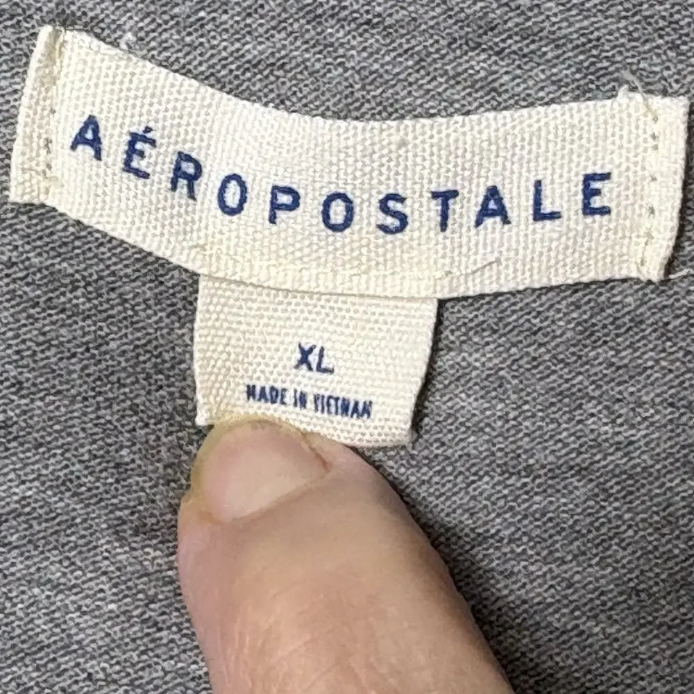 Aeropostale Polo Shirt Women Size XL A87 logo 5-Button Pique School Uniform Gray - Picture 5 of 8